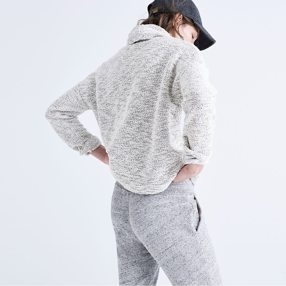 MADEWELL Marled Pullover Top Grey Medium - Picture 3 of 10